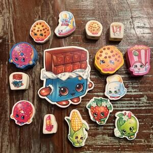 Lot Of 15 2013 Shopkins Erasers Various Sizes And Styles